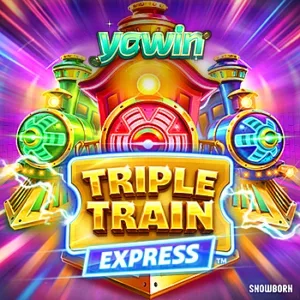 Tampilan visual neon cyberpunk pada slot Triple Train Express